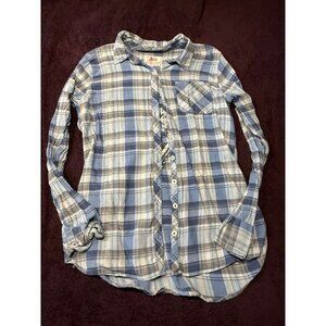 6 FOR $15 Blue justice size 14 flannel with cute back